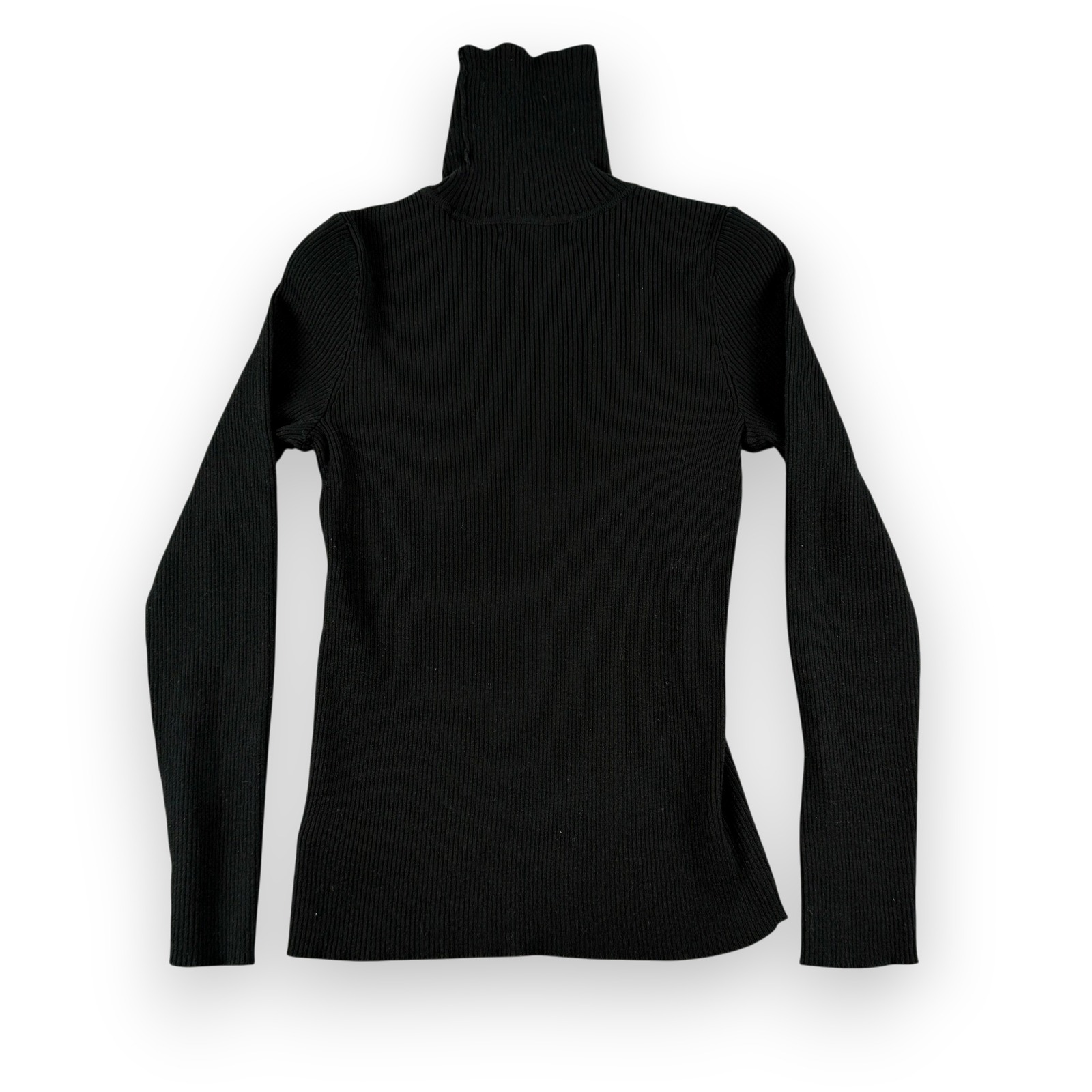 Lauren By Ralph Lauren Sweater Womens S Black Ribbed Knit Long Sleeve Turtleneck